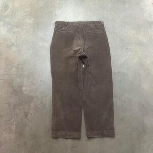 Vintage brooks brothers men's brown faded double pleated corduroy pants 34